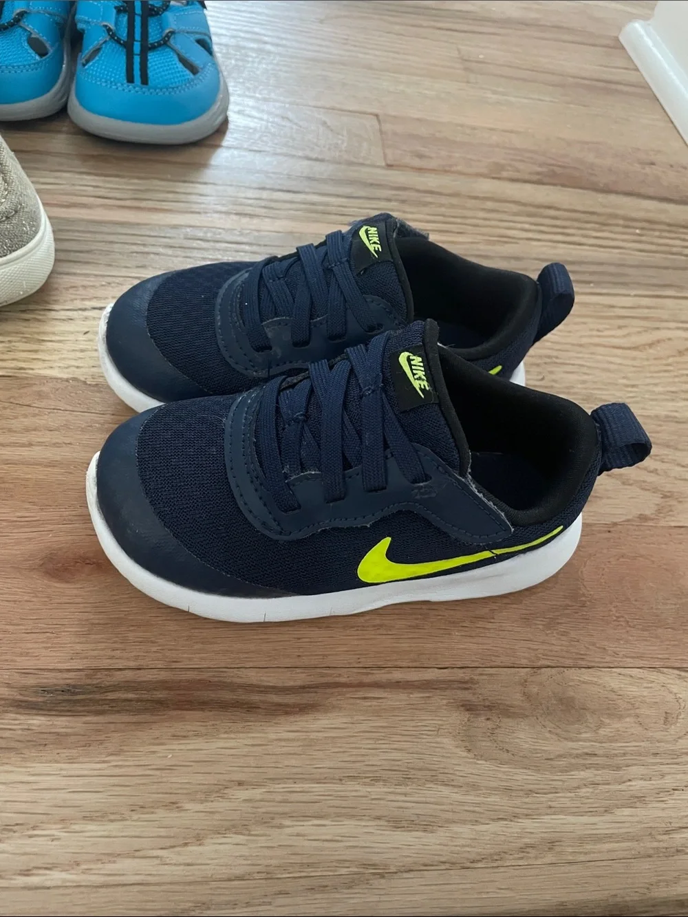 Kids Toddler Shoe Lot Navy Blue and Beige Athletic Sneakers - Nike & Puma 8c